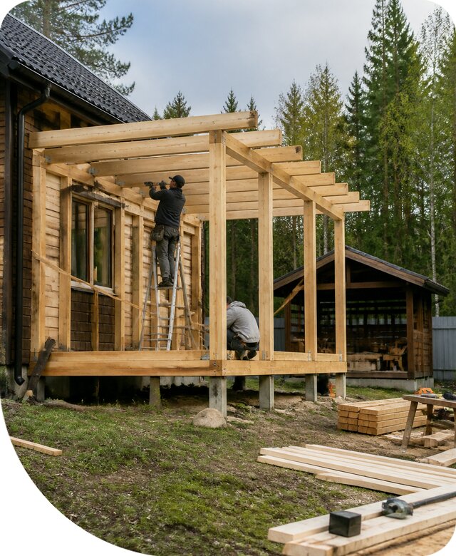 Строительство пристроек и построек на участке в Новокубанске