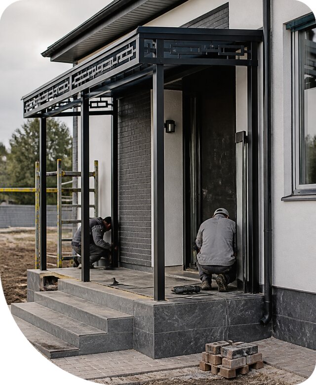 Изготовление и монтаж входной группы для дома в Новокубанске
